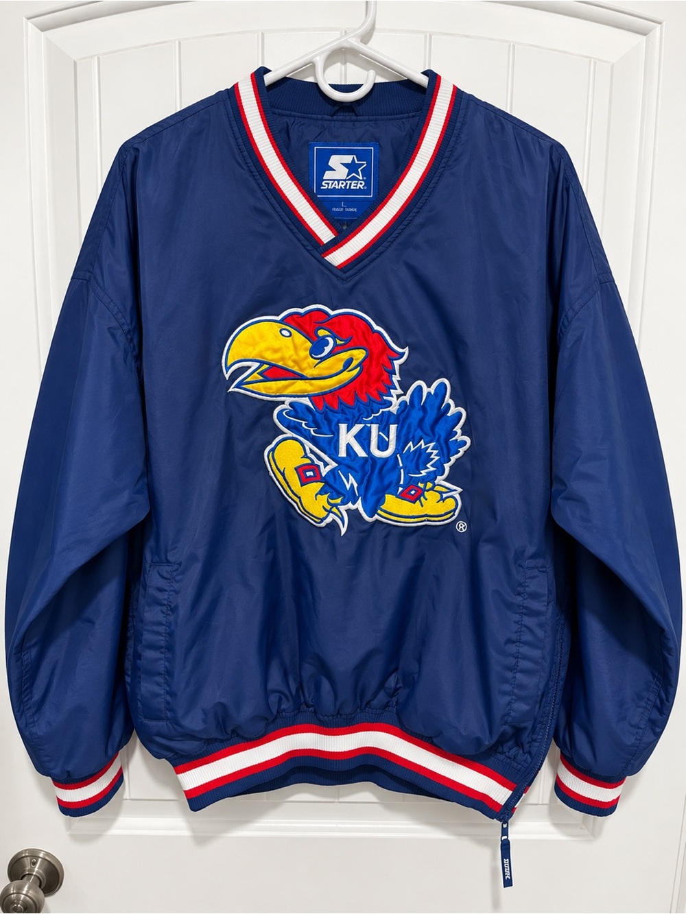 Vintage Starter Kansas Jayhawks KU Pullover Jacket Large